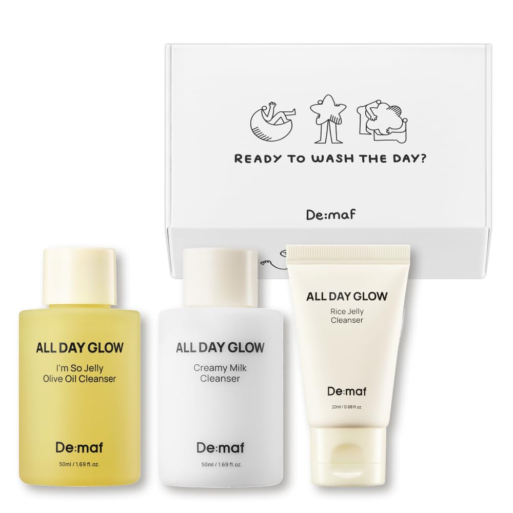 De:maf Welcome Cleansing Gift Kit – Gentle Travel-Size Cleanser Trio for Sensitive Skin