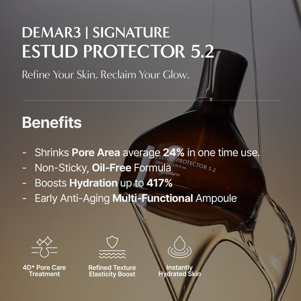 DEMAR 3 Signature ESTUD Protector – Pore Minimizer Niacinamide Serum (2%), 1.69 fl oz