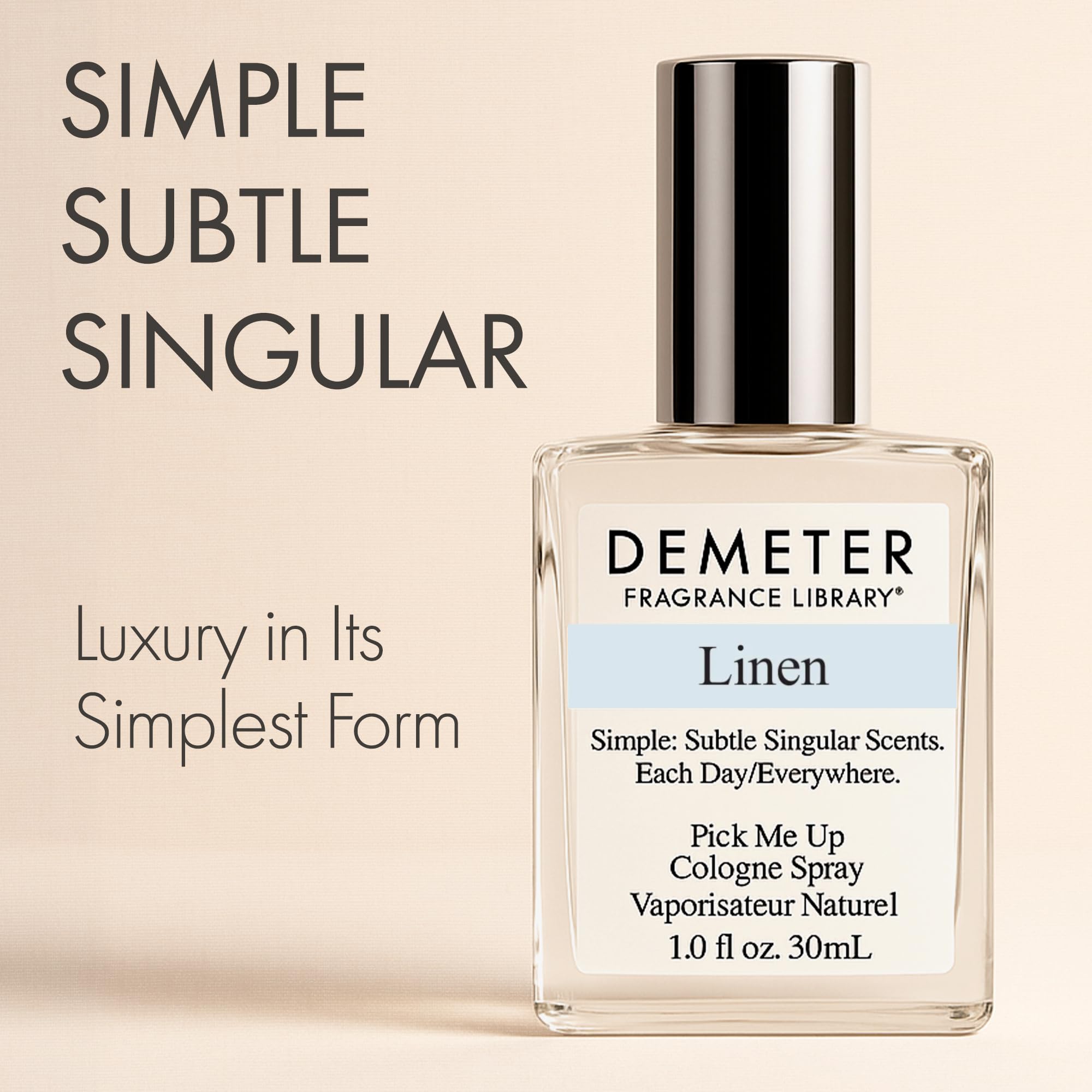 DEMETER Natural Perfume Spray Cologne – Linen, Unisex, 1 oz