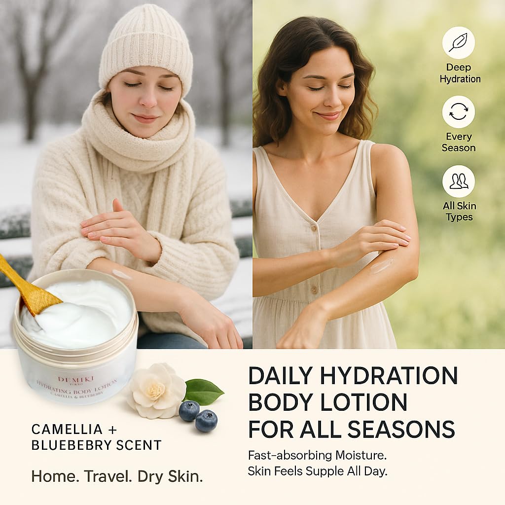 DEMIKI Body Lotion with Squalane & Amino Acids – Hydrating Moisturizer for Dry Skin