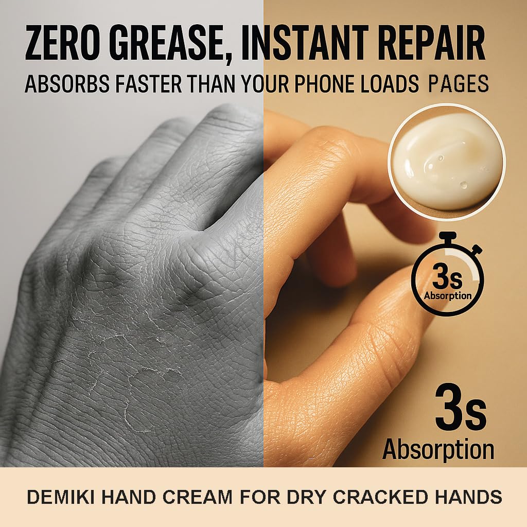 DEMIKI Shea Butter Hand Cream – Hydrating Japanese Skincare for Dry Hands | Citrus & Lemongrass, Travel 50g