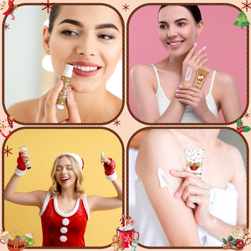 Demissle Christmas Hot Cocoa Hand Cream & Lip Balm Gift Set – 72 Pcs Party Favors