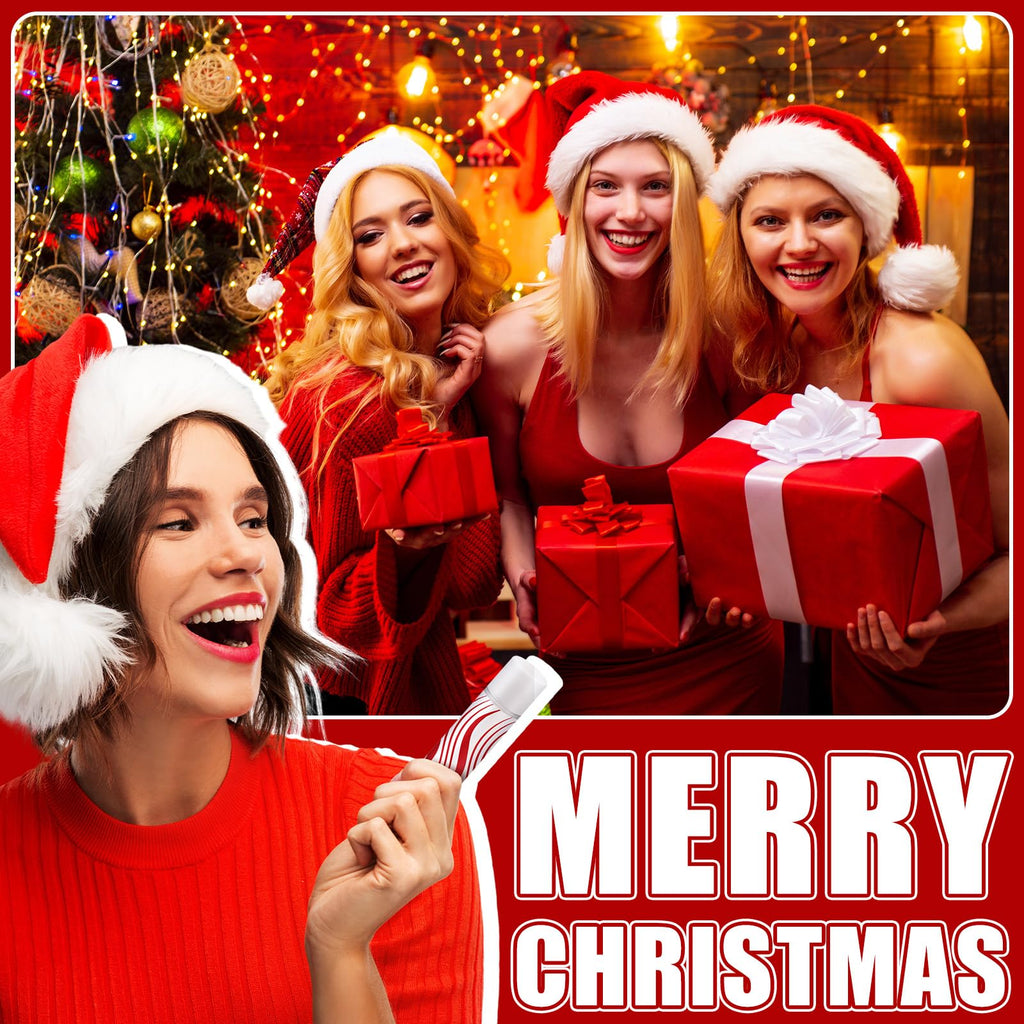 Demissle Christmas Lip Balms 30-Pack — Mint Candy Cane Flavor, Red & White Design