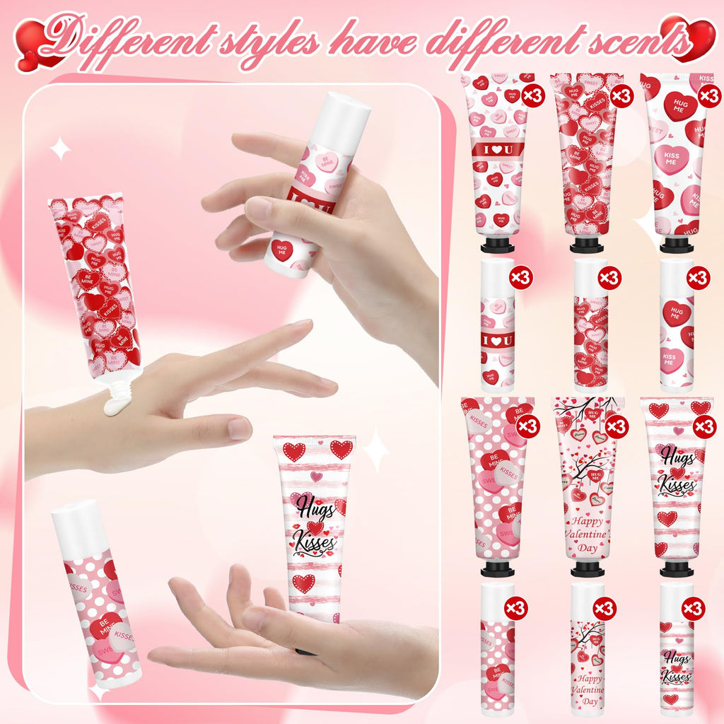Demissle 18-Set Valentine Hand Cream & Lip Balm Gift Set – Party Favors