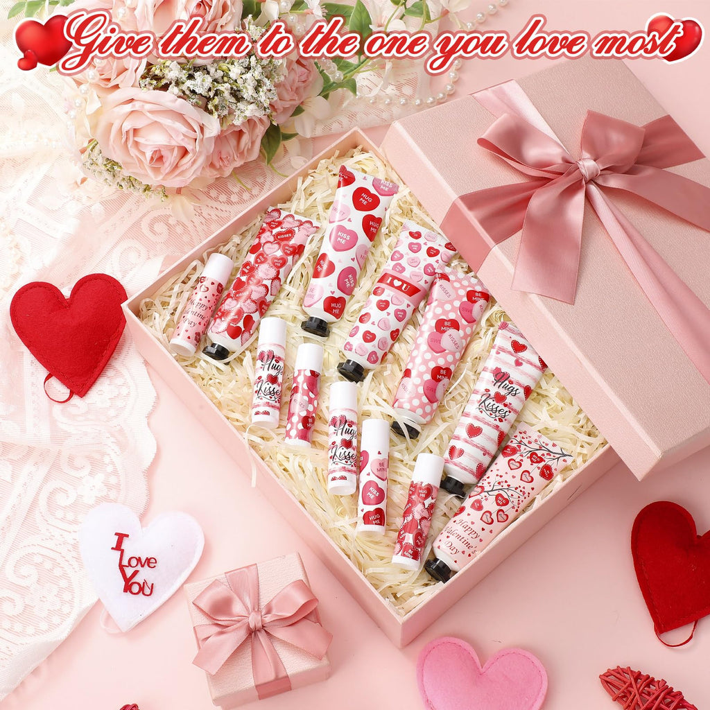 Demissle Valentine's Day Hand Cream & Lip Balm Gift Set – 6 Duos for Galentine's
