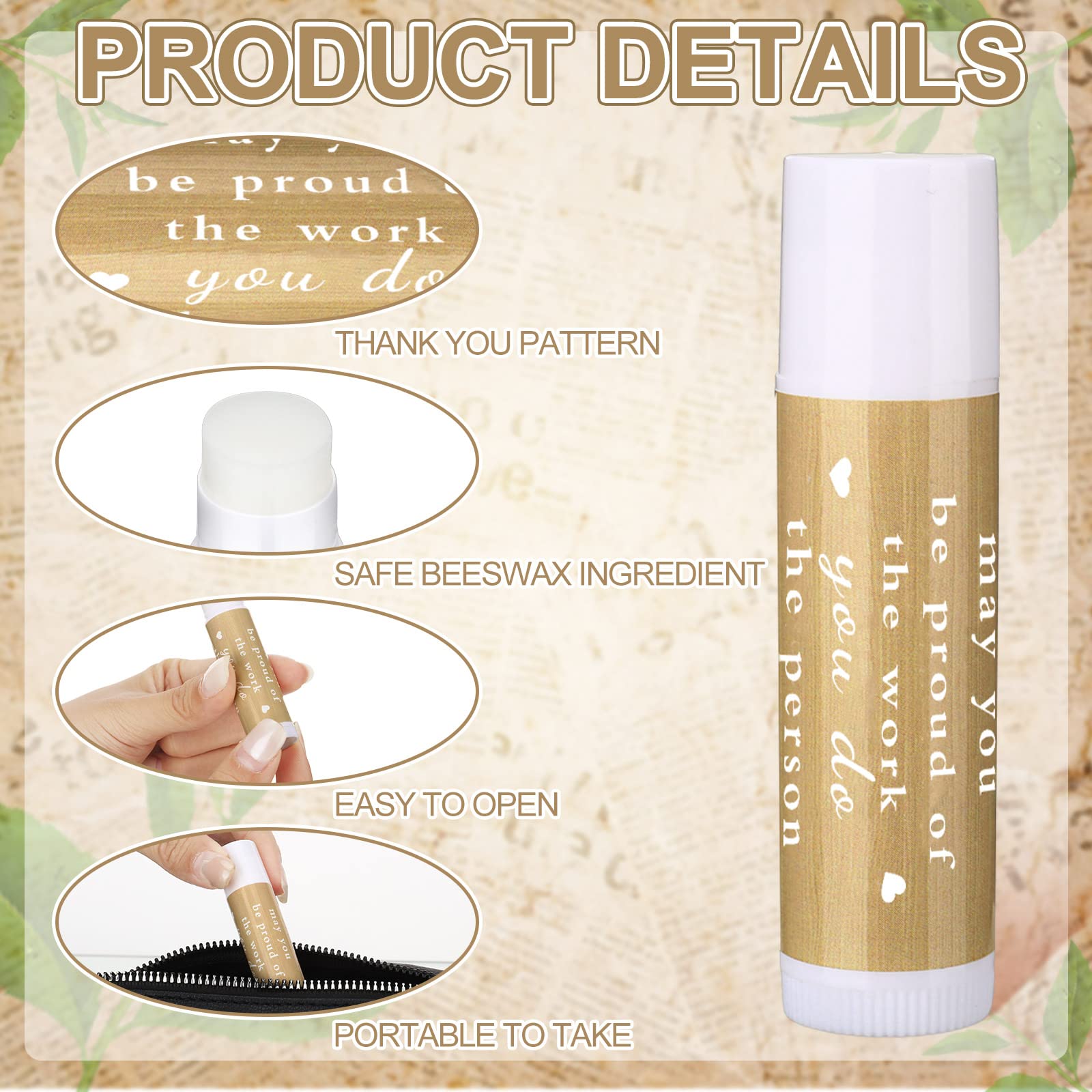 Demissle Lip Balm Bulk Gift Pack — 72 Vanilla Moisturizing Balms for Teachers, Staff, and Volunteers