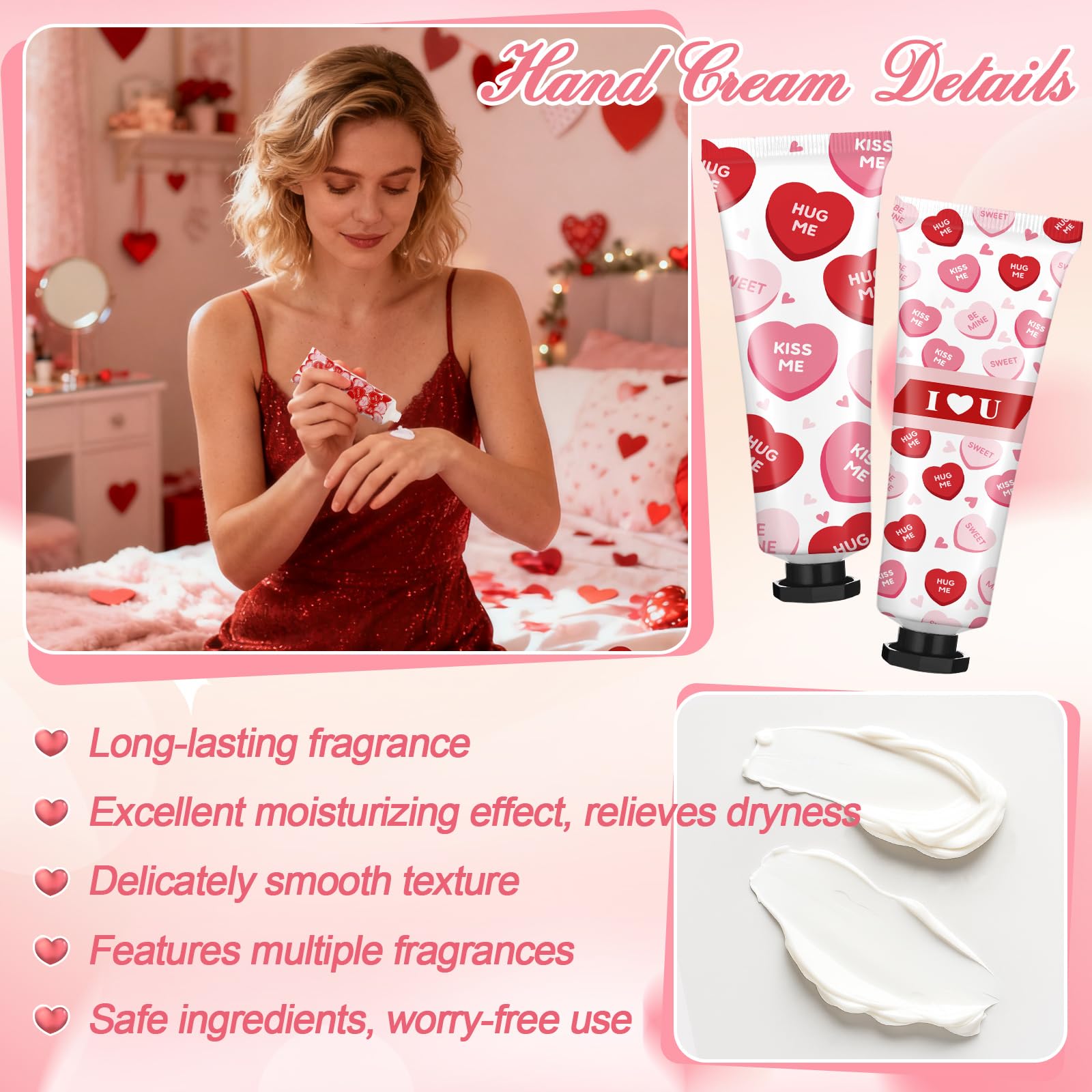 Demissle Valentine's Day Hand Cream & Lip Balm Gift Set – 6 Duos for Galentine's