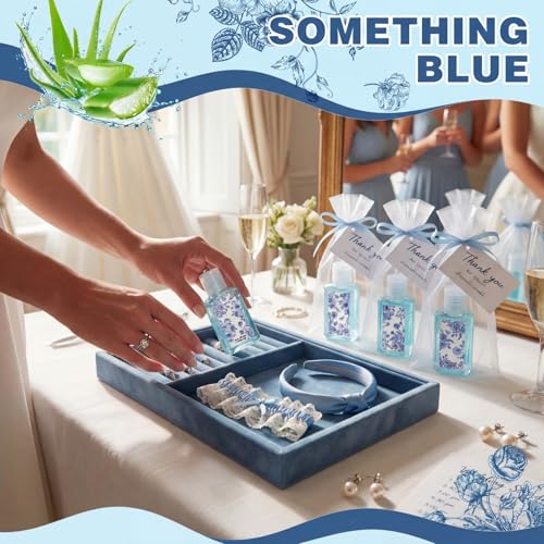 Demissle 30 Pcs Blue and White Flower Mini Aloe Vera Gel Wedding Favors – 1oz Travel Size