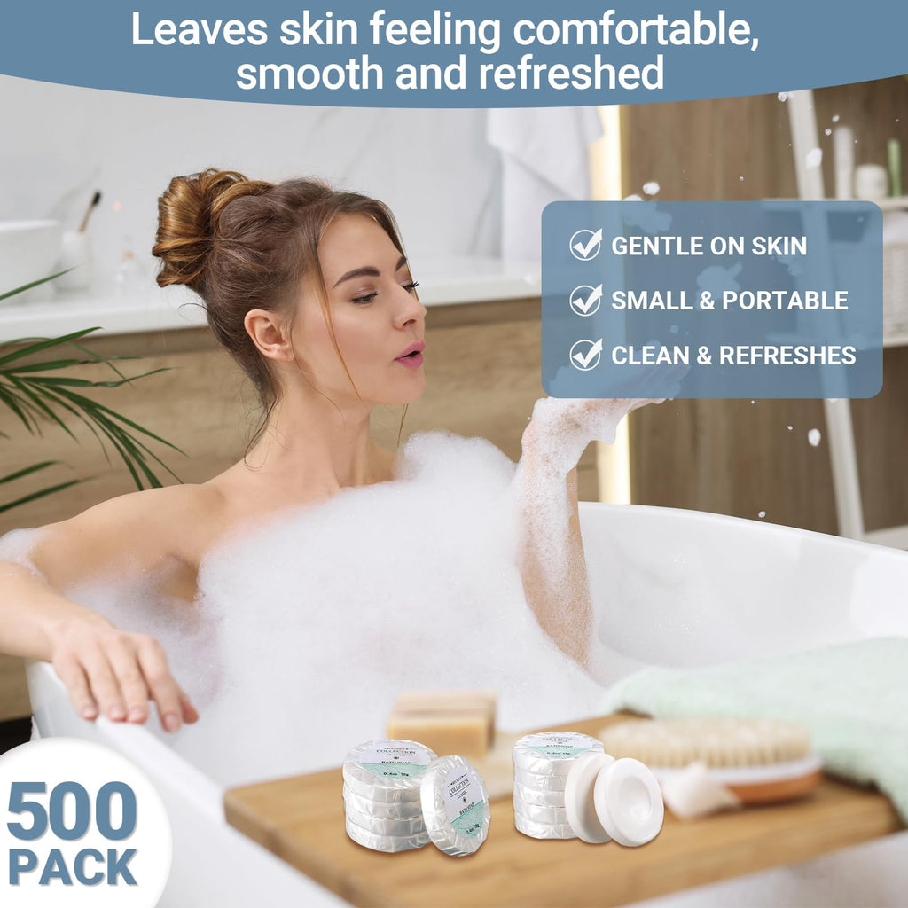 Demissle 500 Pcs Mini Soap Bars – Coin-Size Hotel Soap, Bulk Pack