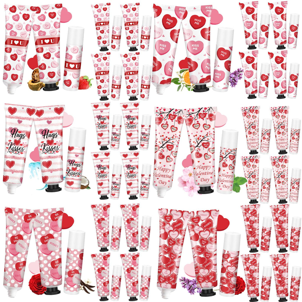 Demissle 18-Set Valentine Hand Cream & Lip Balm Gift Set – Party Favors