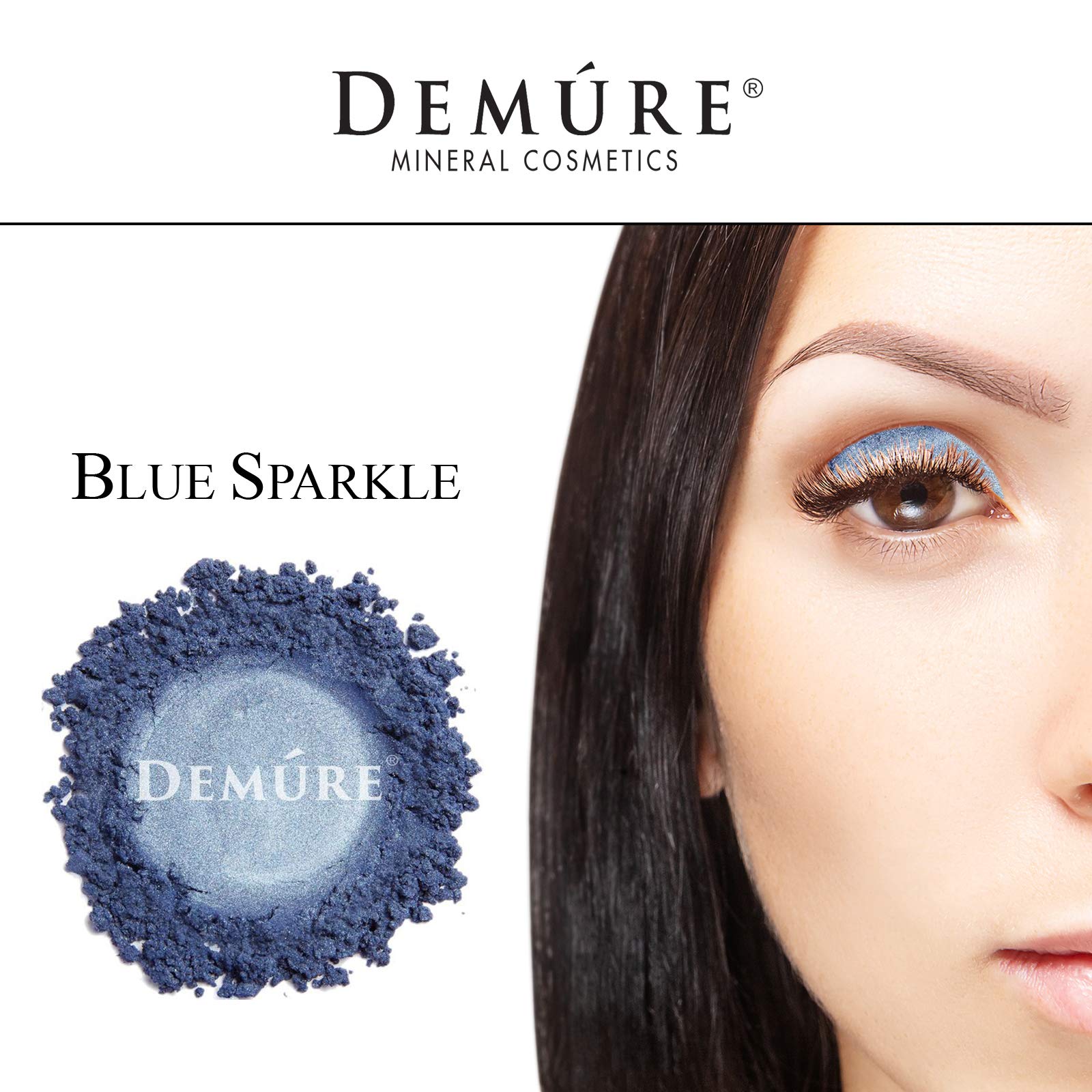 DEMÚRE Mineral Eye Shadow – Blue Sparkle Shimmer, Loose Glitter Powder, Cruelty-Free Eye Makeup
