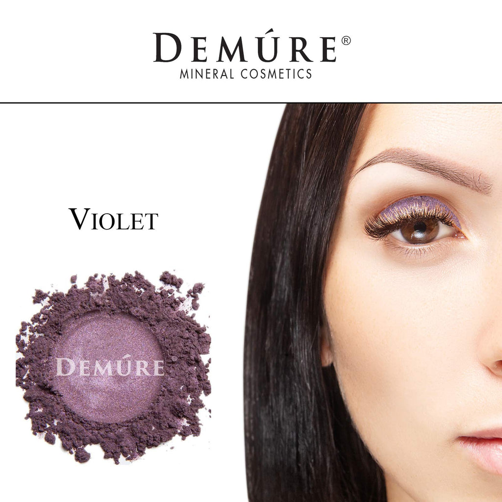 DEMÚRE Demure Mineral Shimmer Eyeshadow Loose Powder – Violet | 33 Natural Shades | Cruelty Free