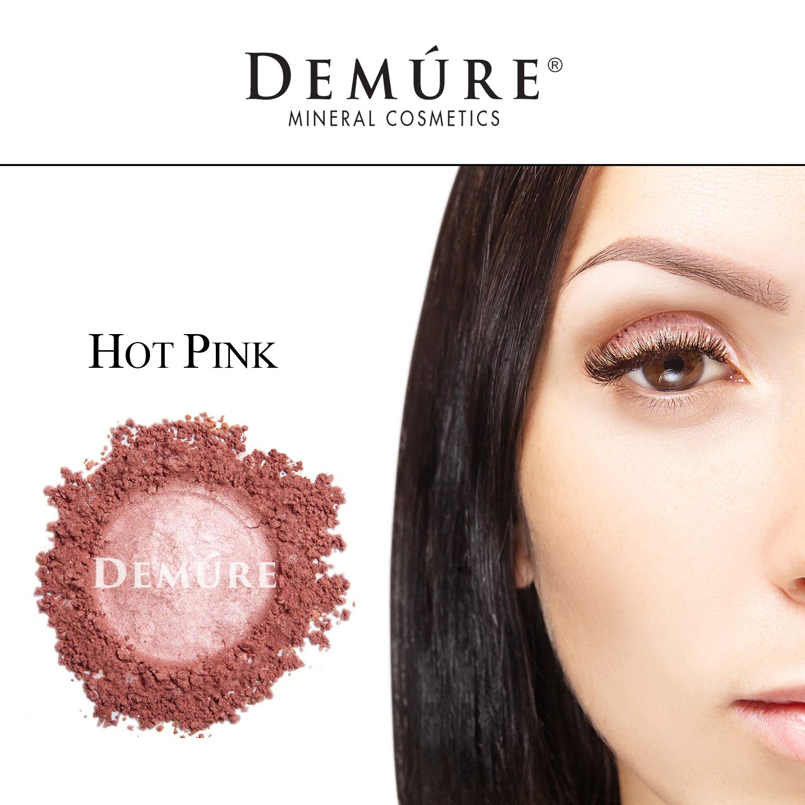 DEMÚRE Demure Mineral Eye Shadow Hot Pink – Glitter Shimmer Loose Powder