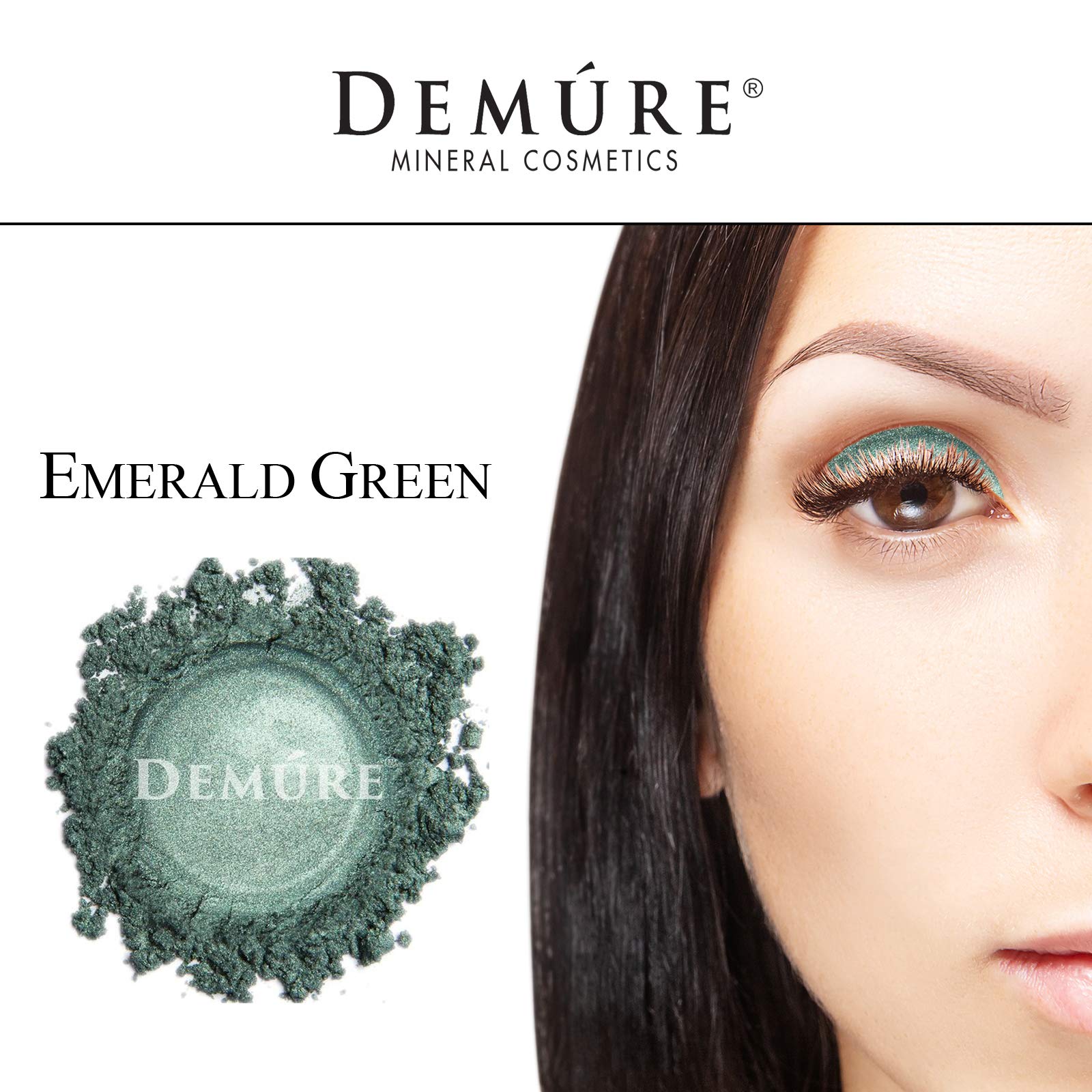 DEMÚRE Demure Mineral Eye Shadow Emerald Green – Shimmer, Loose Powder