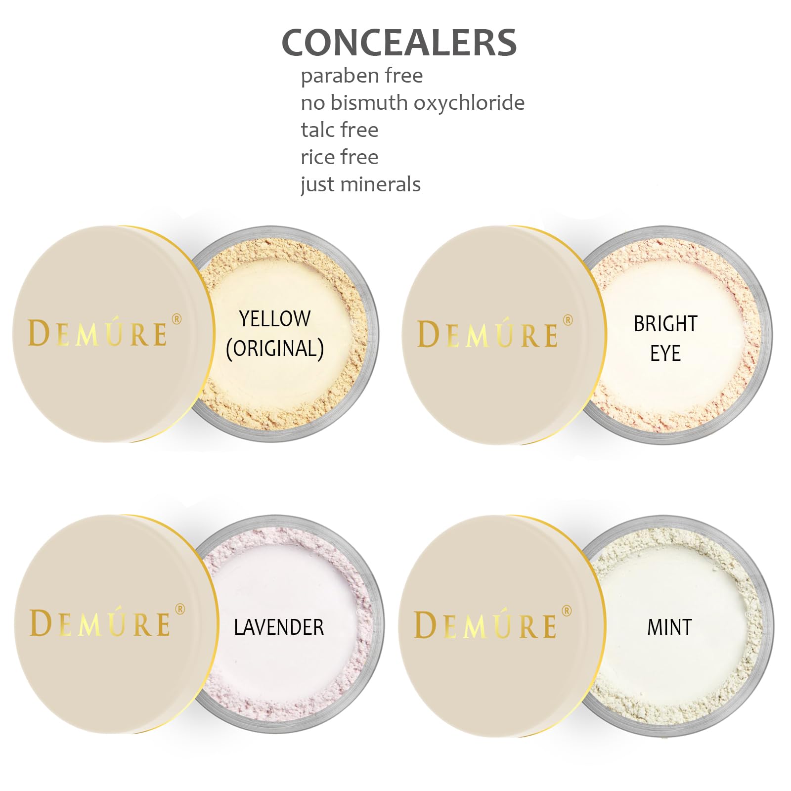 DEMÚRE Demure Mineral Concealer – Lightweight Yellow-Tone Coverage for Dark Circles