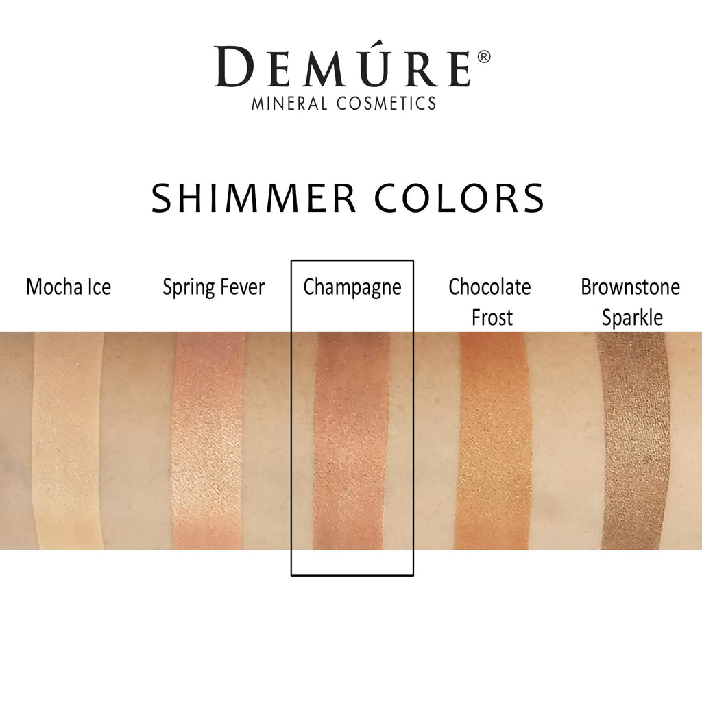 DEMÚRE Mineral Eye Shadow – Deep Champagne Shimmer, Natural Glitter Eyeshadow
