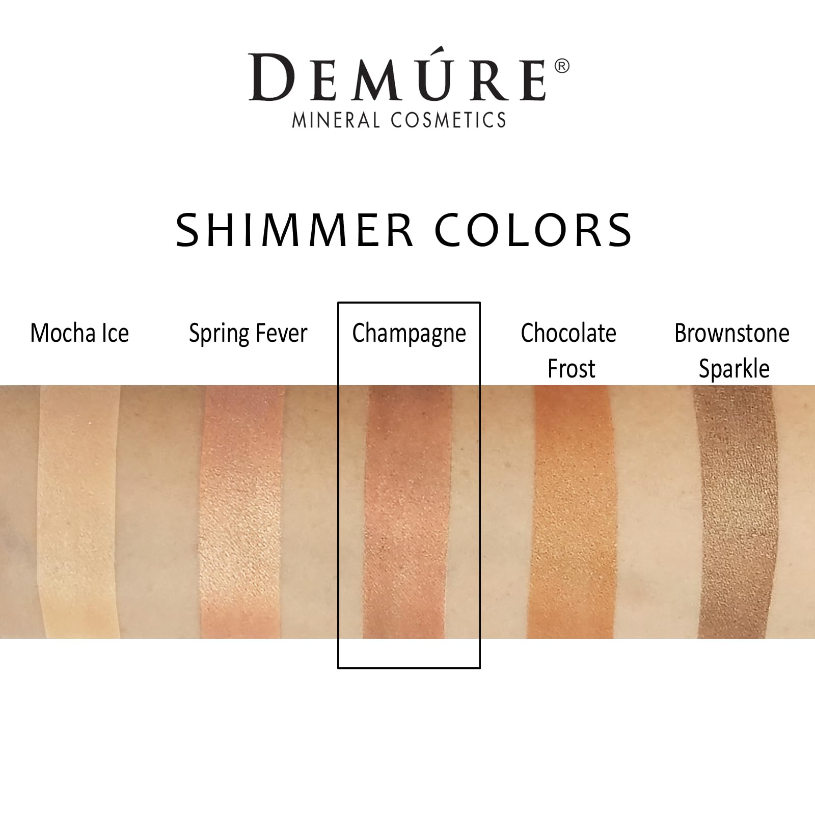 DEMÚRE Mineral Eye Shadow – Deep Champagne Shimmer, Natural Glitter Eyeshadow