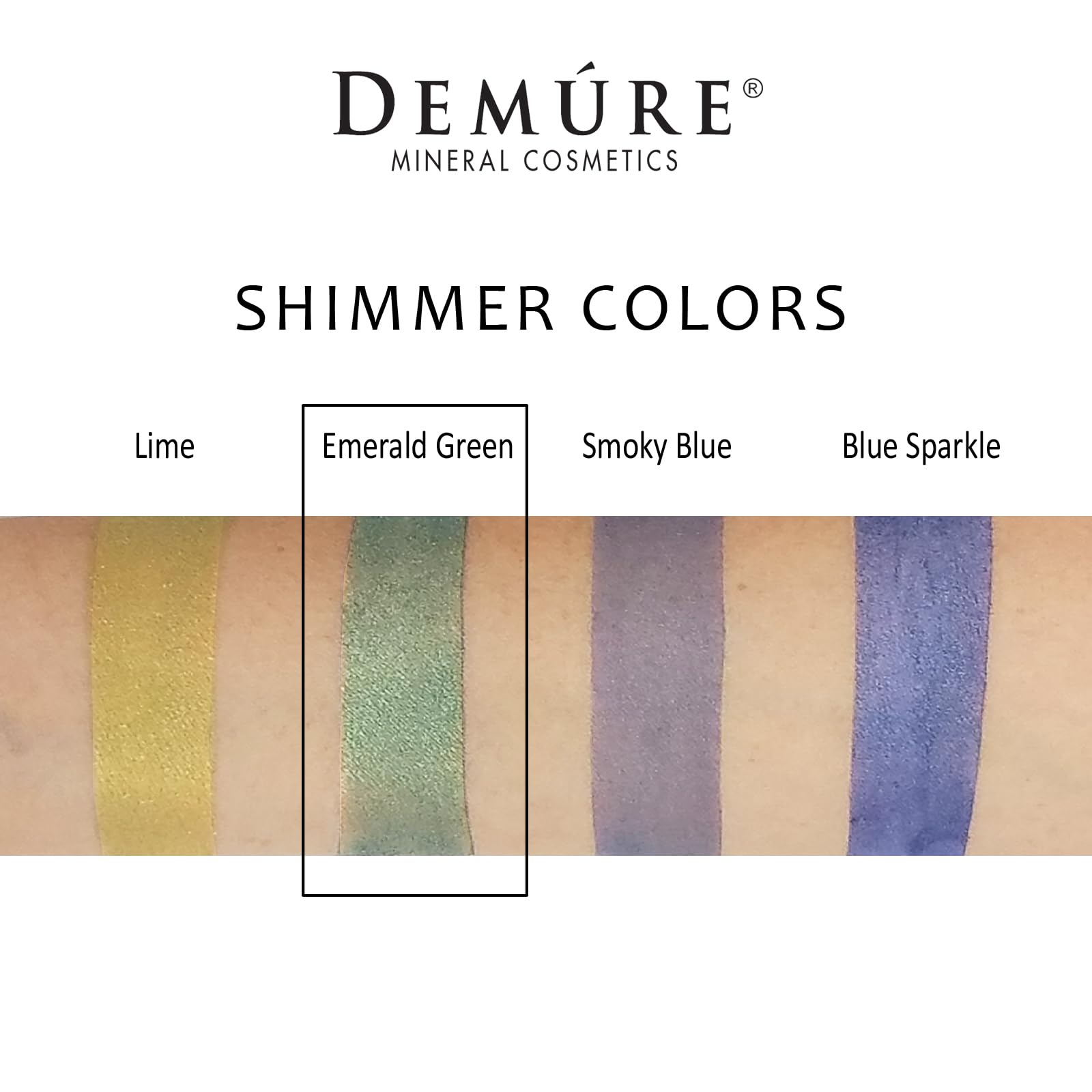 DEMÚRE Demure Mineral Eye Shadow Emerald Green – Shimmer, Loose Powder