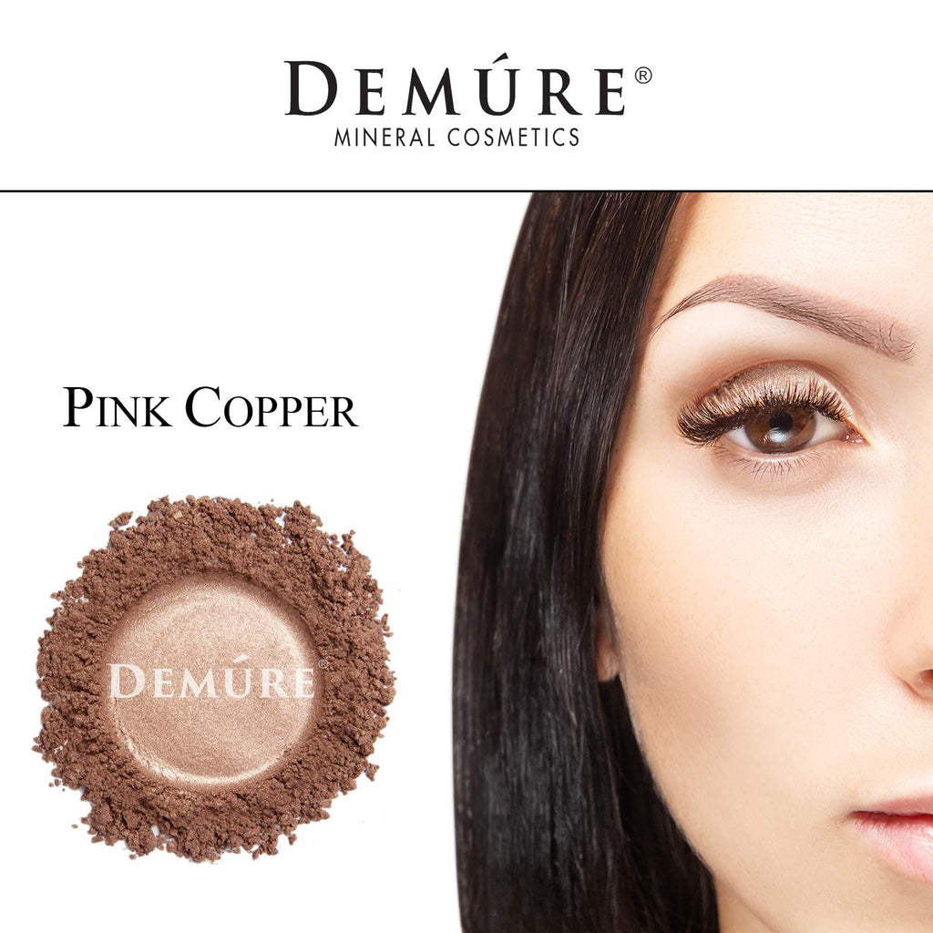 Demure Mineral Eye Shadow Pink Copper – Shimmer Glitter Loose Powder by DEMÚRE