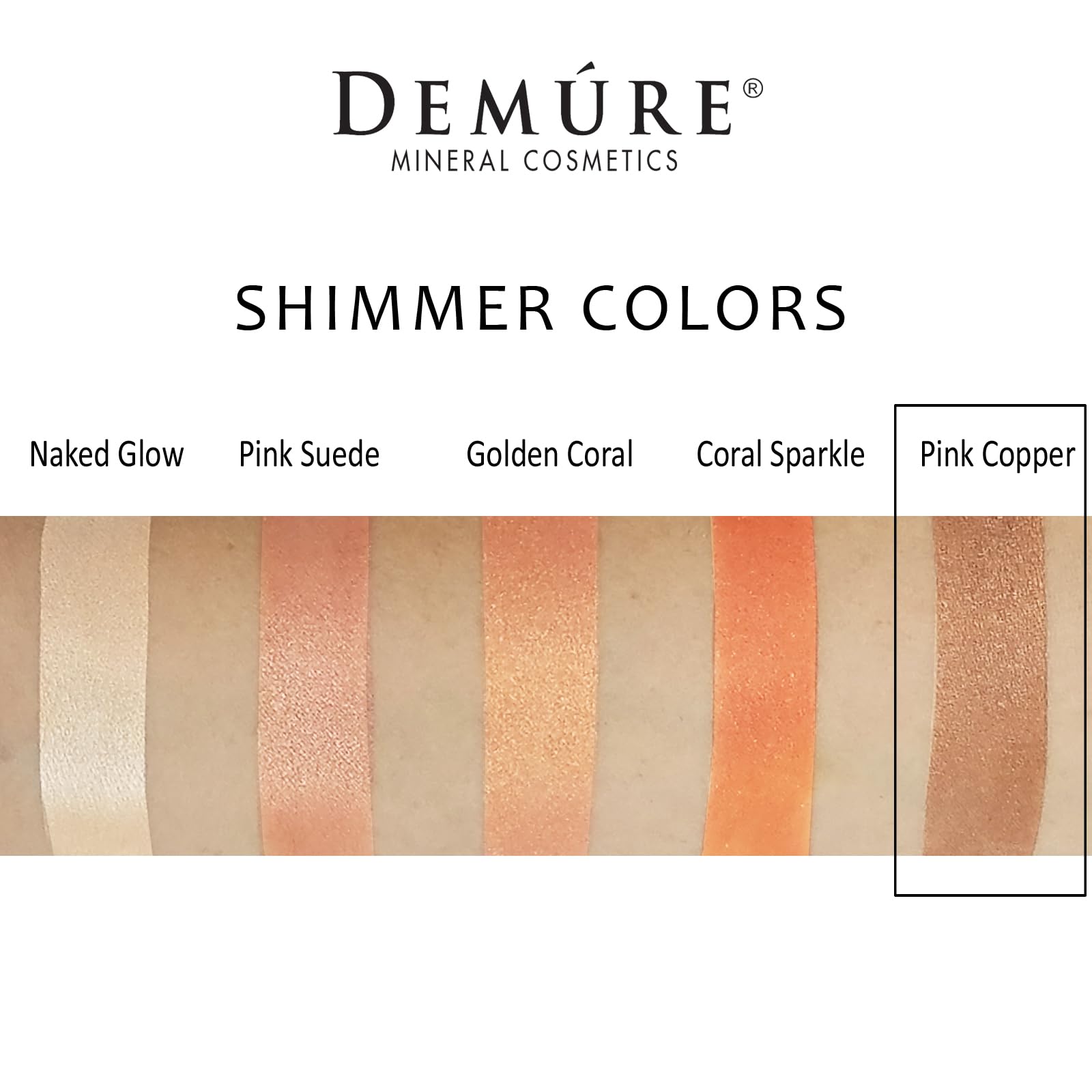 Demure Mineral Eye Shadow Pink Copper – Shimmer Glitter Loose Powder by DEMÚRE