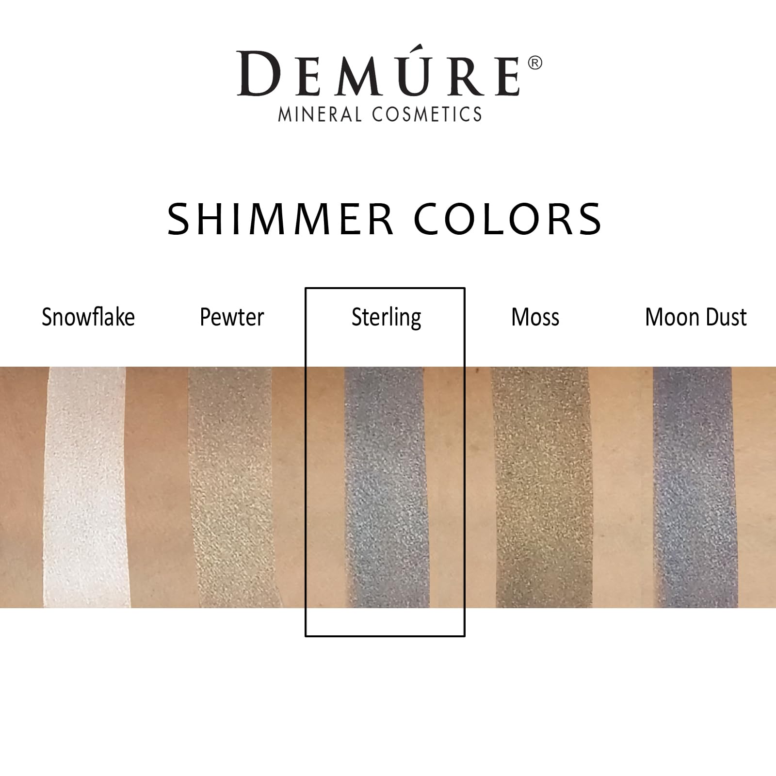 DEMÚRE Demure Mineral Eye Shadow Sterling – Shimmer, Glitter, Natural, Cruelty-Free
