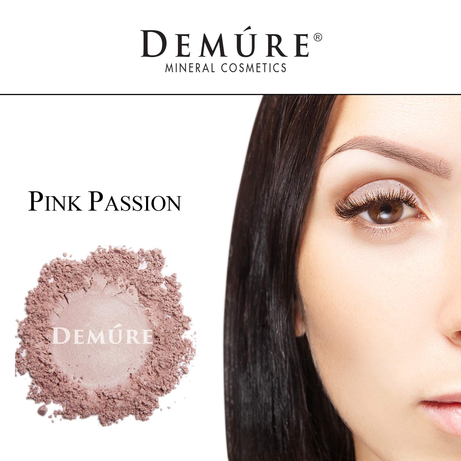 DEMÚRE Demure Mineral Eye Shadow Pink Passion – Glitter Shimmer, Natural Eyeshadow, Cruelty-Free
