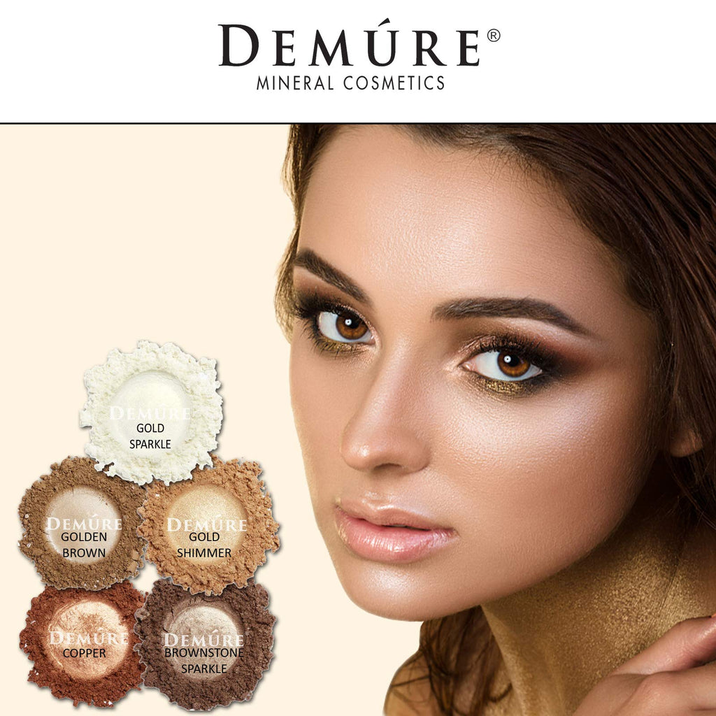 DEMÚRE Mineral Eye Shadow Gold Shimmer — Loose Glitter Eyeshadow