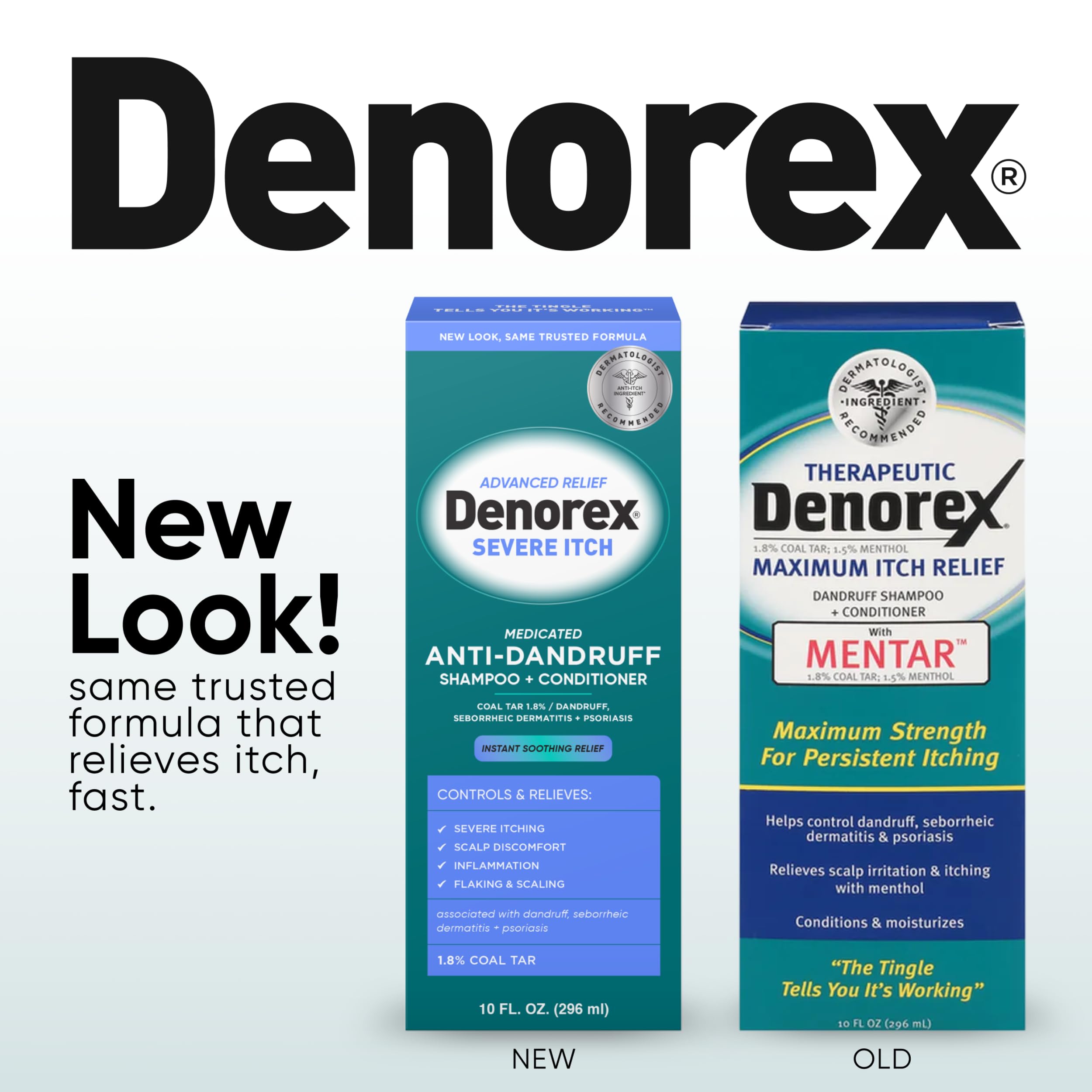 Denorex Advanced Relief Severe Itch 2-in-1 Shampoo & Conditioner – 1.8% Coal Tar, 10 oz