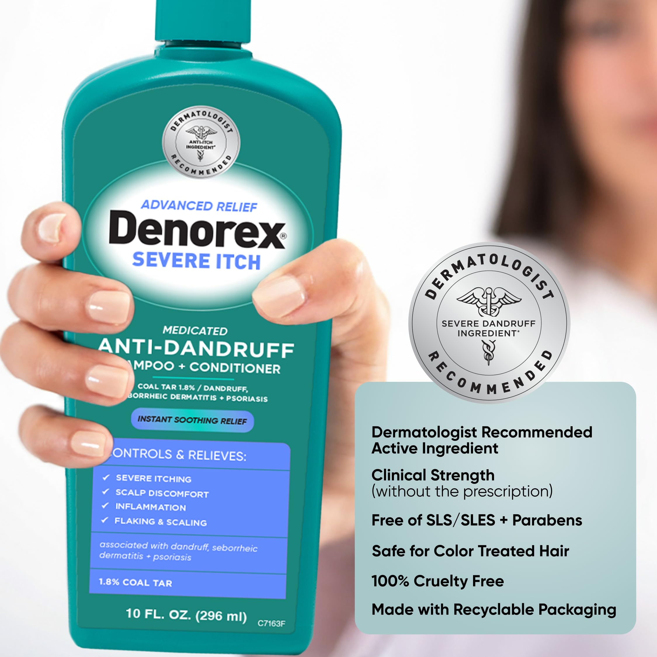 Denorex Advanced Relief Severe Itch 2-in-1 Shampoo & Conditioner – 1.8% Coal Tar, 10 oz