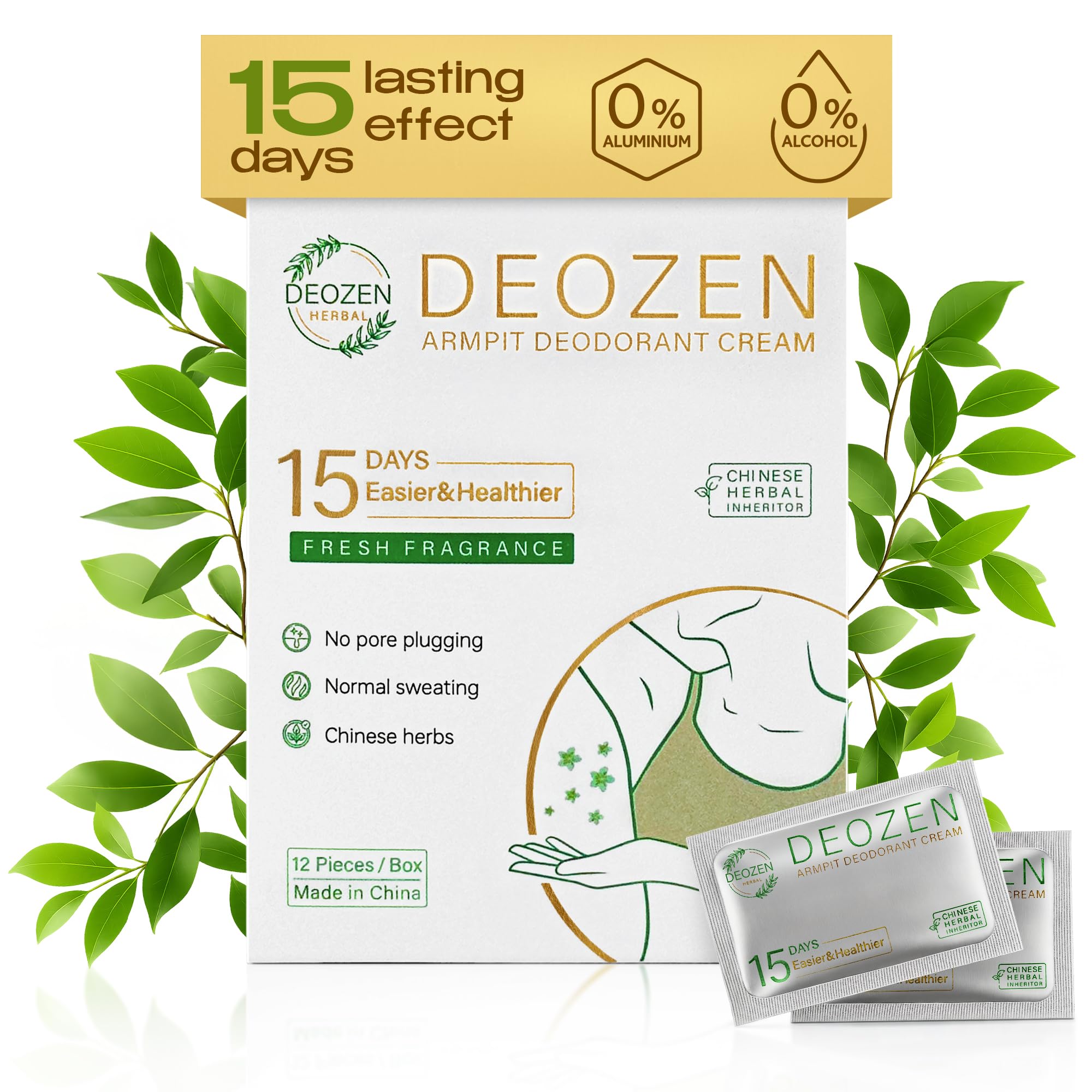Deozen Armpit Aluminum-Free Deodorant Cream — 6-Month Odor Protection