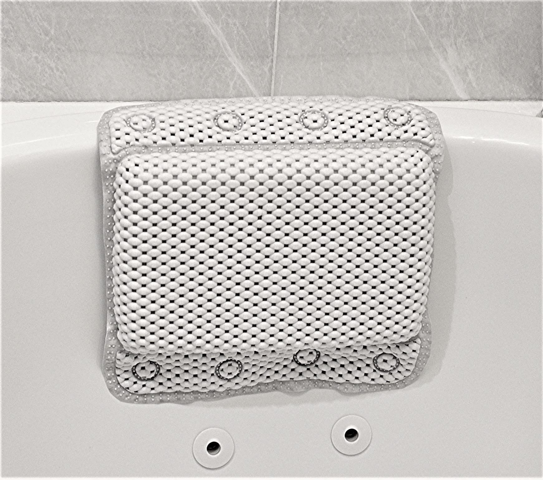 Dependable Industries inc. Essentials Luxurious Memory Foam Spa Bath Pillow – Pack of 2 with 8 Suction Cups
