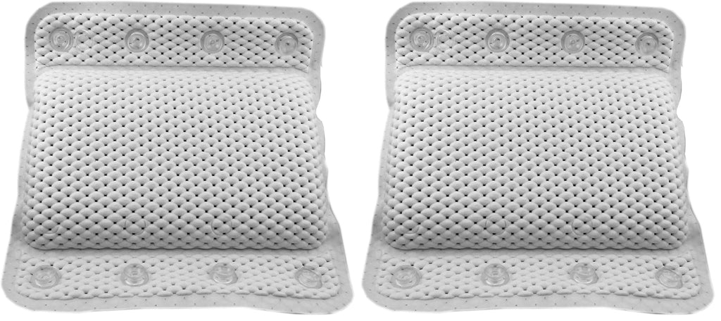 Dependable Industries inc. Essentials Luxurious Memory Foam Spa Bath Pillow – Pack of 2 with 8 Suction Cups