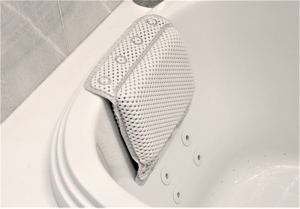 Dependable Industries inc. Essentials Luxurious Memory Foam Spa Bath Pillow – Pack of 2 with 8 Suction Cups