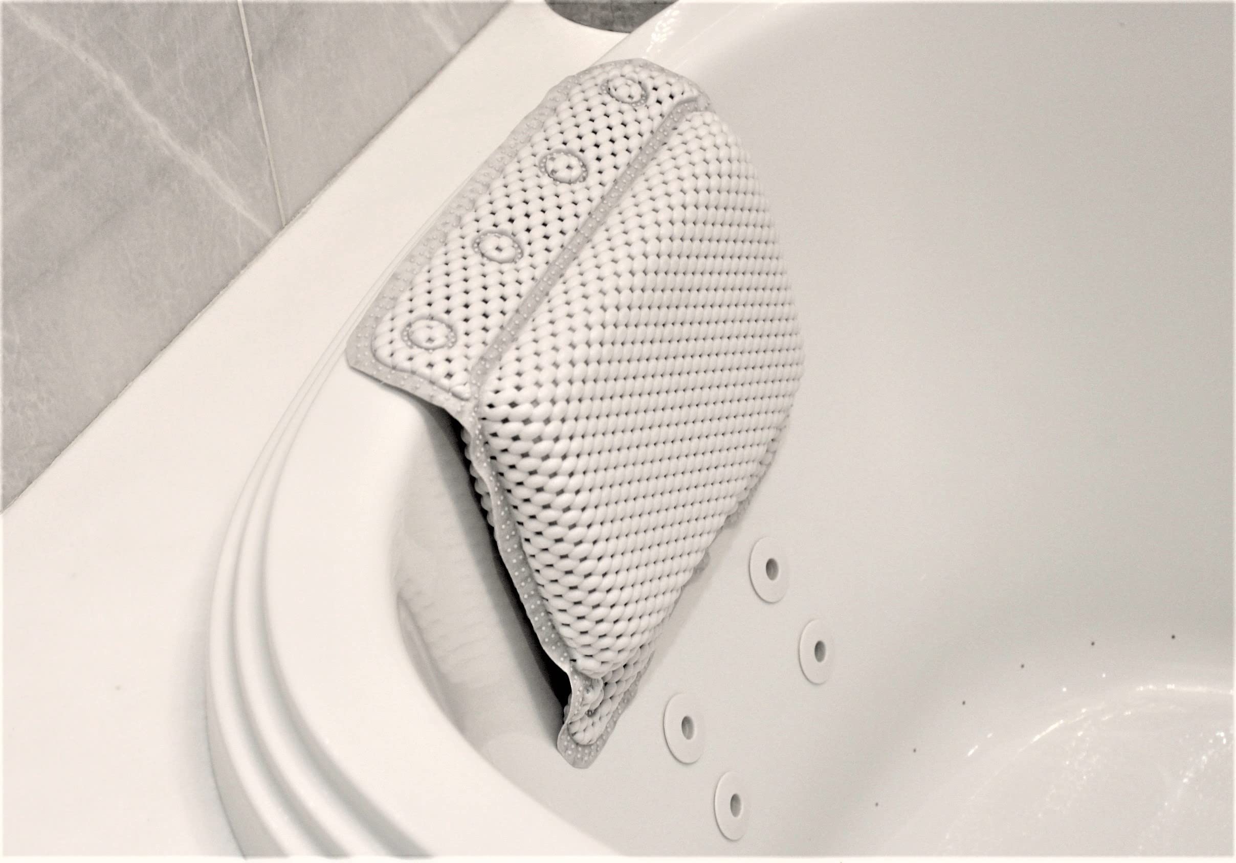 Dependable Industries inc. Essentials Luxurious Memory Foam Spa Bath Pillow – Pack of 2 with 8 Suction Cups
