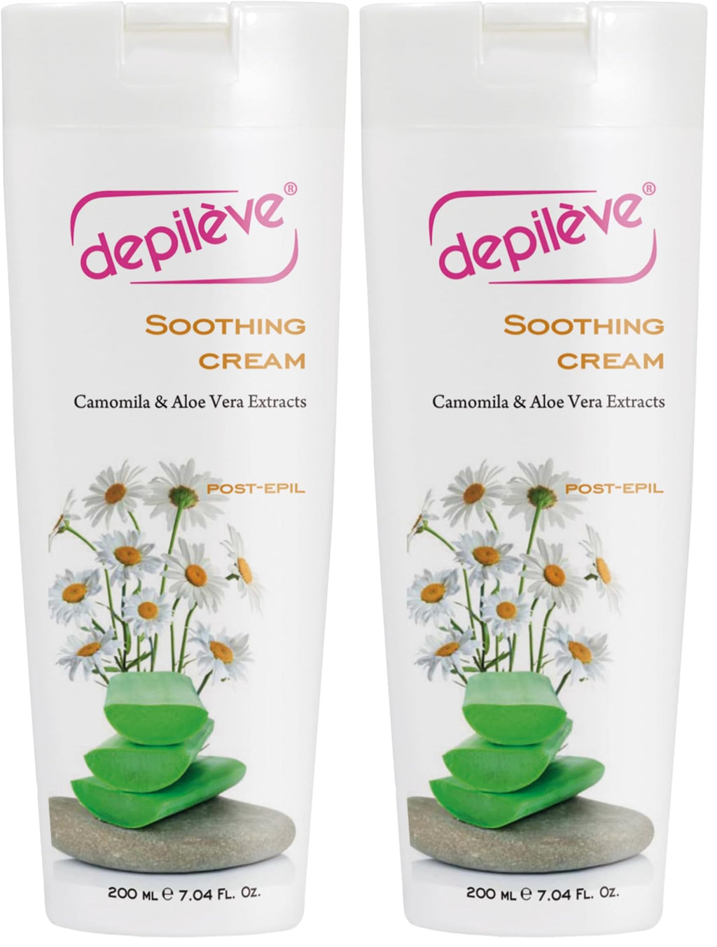Depileve Soothing Cream - Post-Wax Lotion with Aloe Vera, Chamomile & Zinc Oxide | Calming, Light Coverage (Pack of 2)