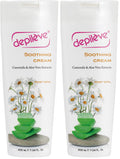Depileve Soothing Cream - Post-Wax Lotion with Aloe Vera, Chamomile & Zinc Oxide | Calming, Light Coverage (Pack of 2)