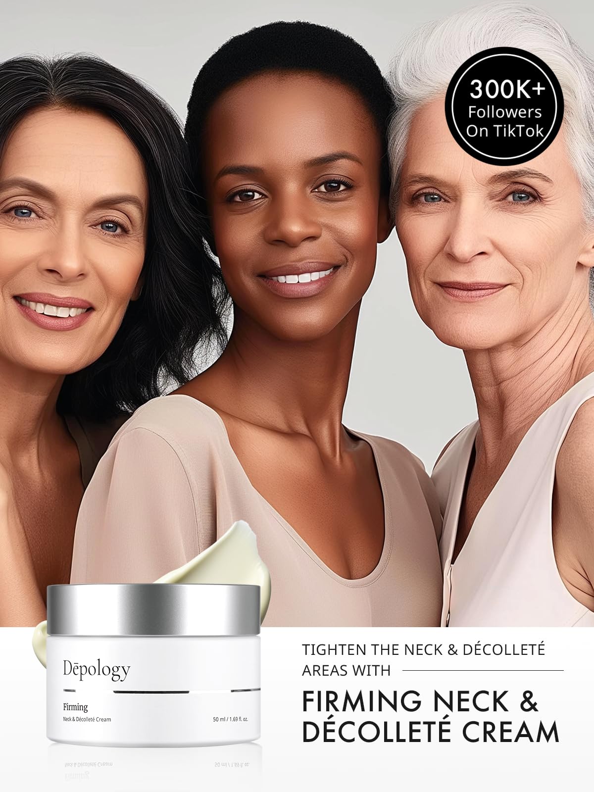 Depology Firming Neck & Décolleté Cream – IDEALIFT 4%, Retinol, Multi-HA (1.69 oz)