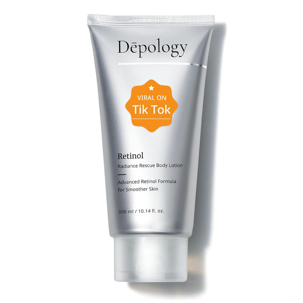 Depology Ultra-Size Firming Retinol Body Lotion for Crepey Skin & KP | 0.05% Retinol, AHA, Collagen, 10.14 fl oz