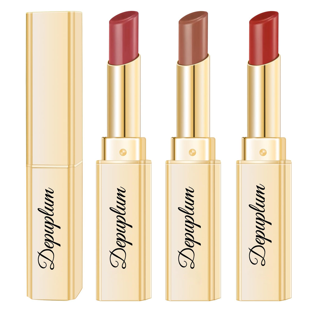 Depuplum 3Pc Berry Red Lipsticks Set DM68/72/101 – Hydrating, Long-Lasting