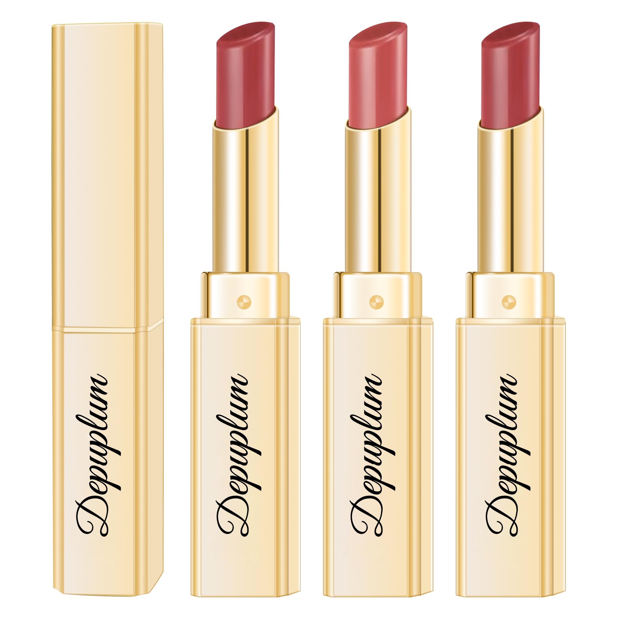 Depuplum 3Pc Dark Red Lipstick Set | Hydrating, Long-Lasting Lipsticks (DM68/95/98)