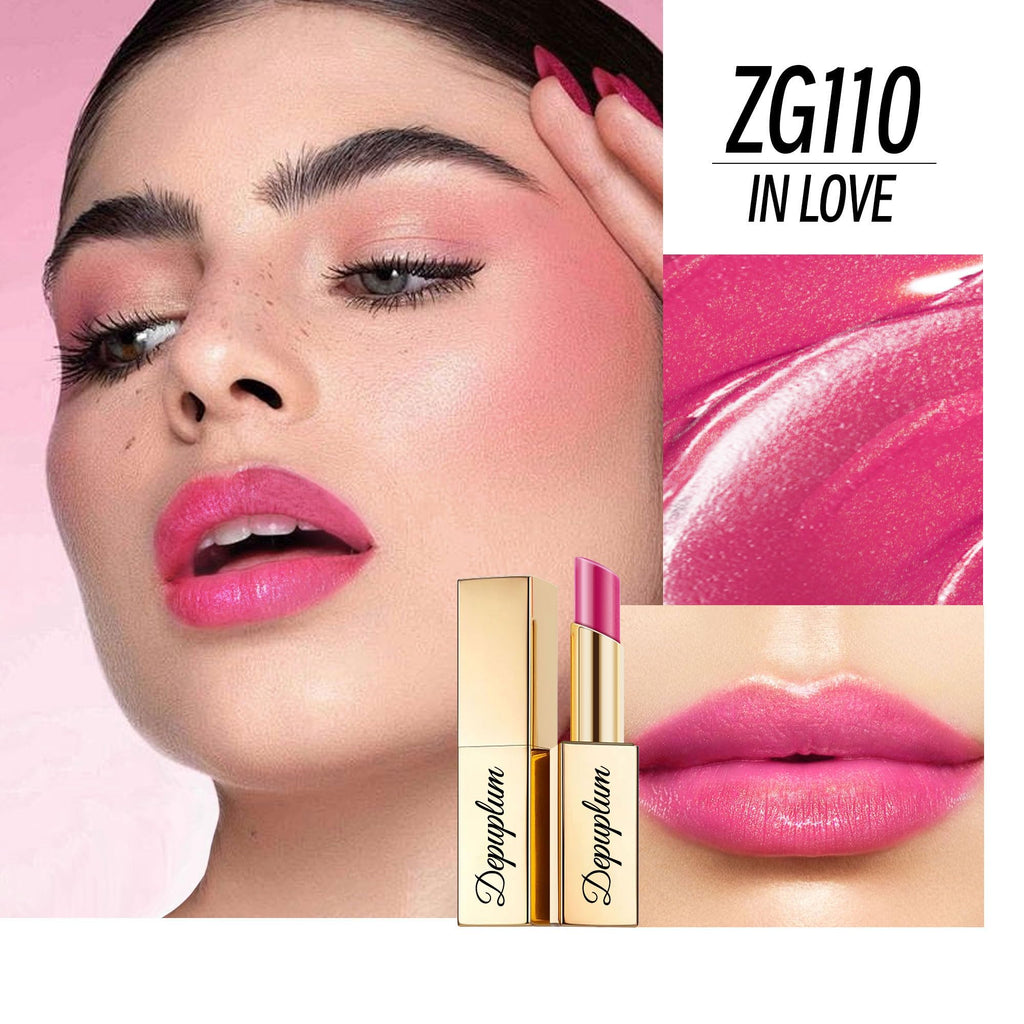 Depuplum Hot Pink Brown Nude Lipstick Set – Hydrating Shimmer Lip Color DM110/DM117/DM118