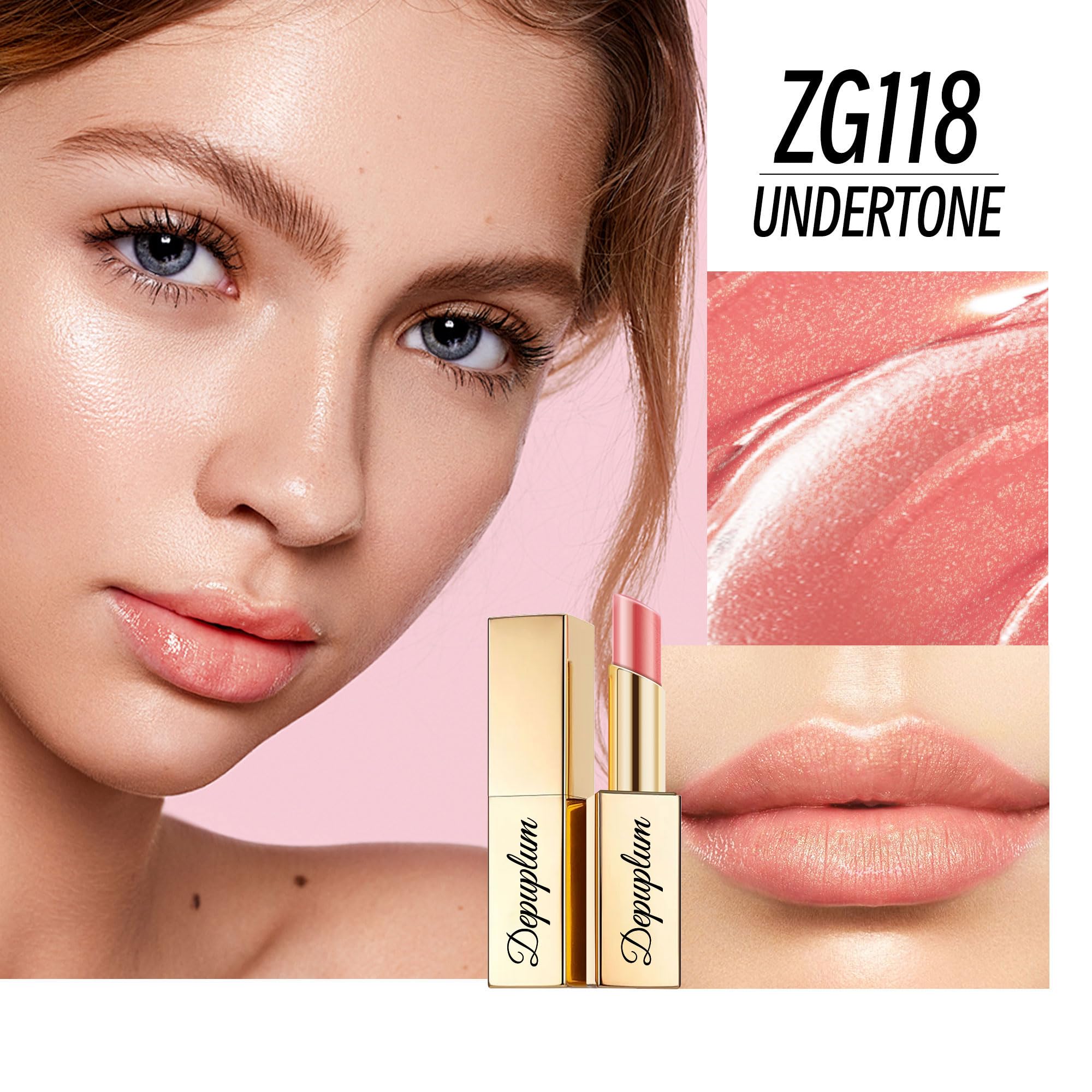 Depuplum Hot Pink Brown Nude Lipstick Set – Hydrating Shimmer Lip Color DM110/DM117/DM118