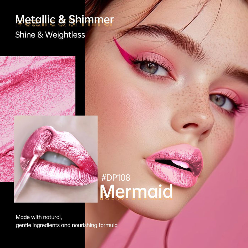 Depuplum 3pc Metallic Lipsticks Set – DP104/107/108 | Long-Lasting Shine & Hydration