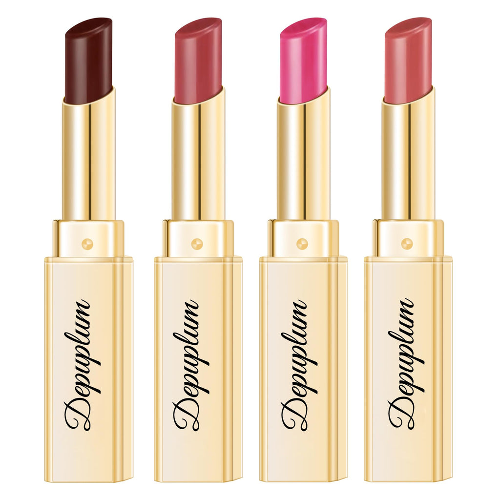Depuplum 4Pc Hydrate Lipstick Set — Long-Lasting Moisture, Vegan & Cruelty-Free (DM65/68/89/95)