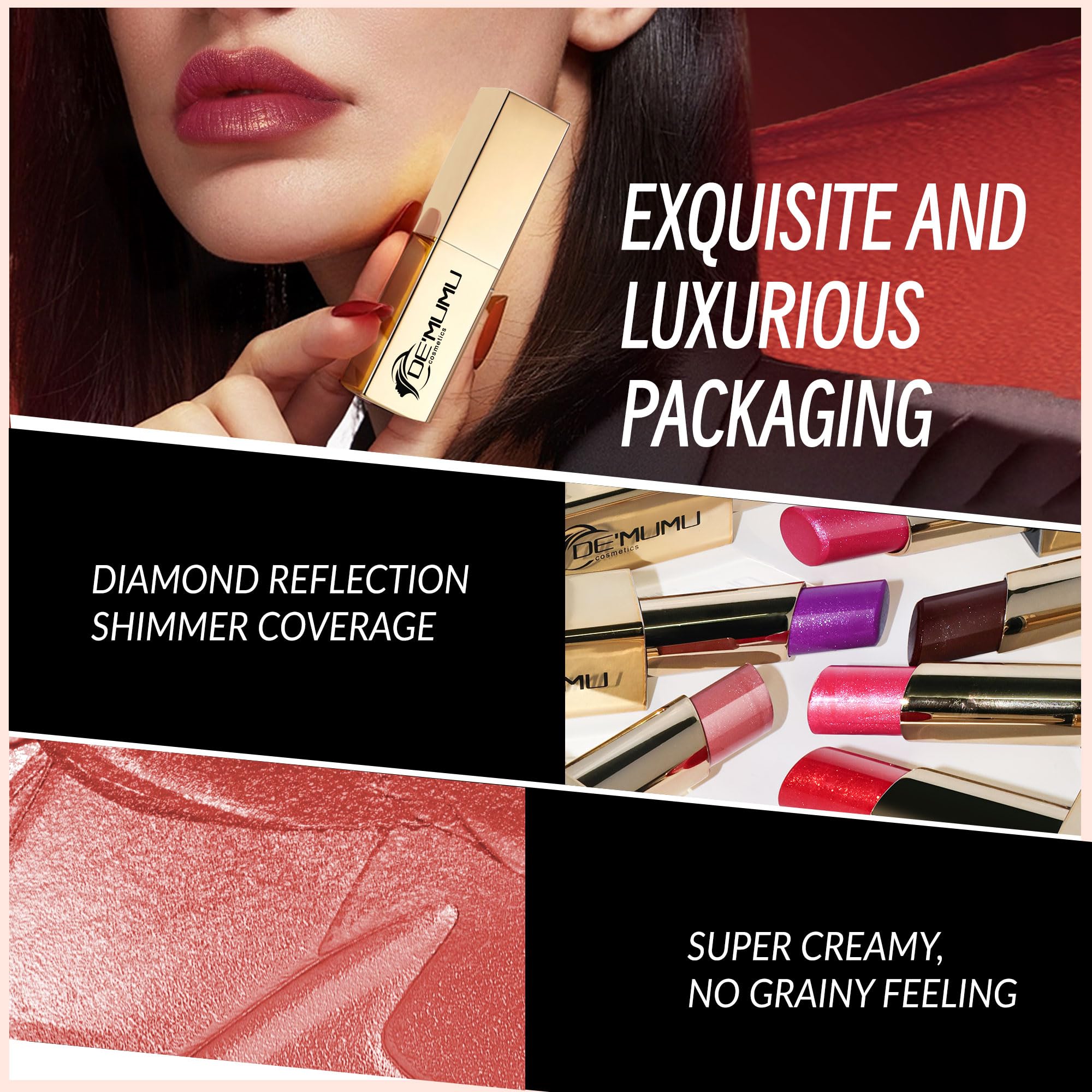 Depuplum Red Nude Purple Lipstick Set – Hydrating, Shimmer Lip Balm & Gloss (Cruelty-Free) DM108/118/122