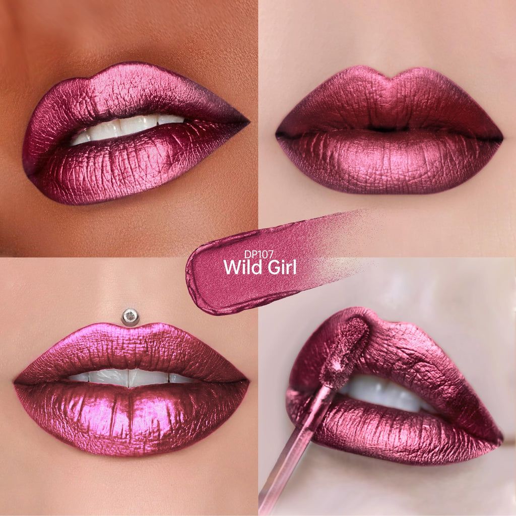 Depuplum 3pc Metallic Lipsticks Set – DP104/107/108 | Long-Lasting Shine & Hydration