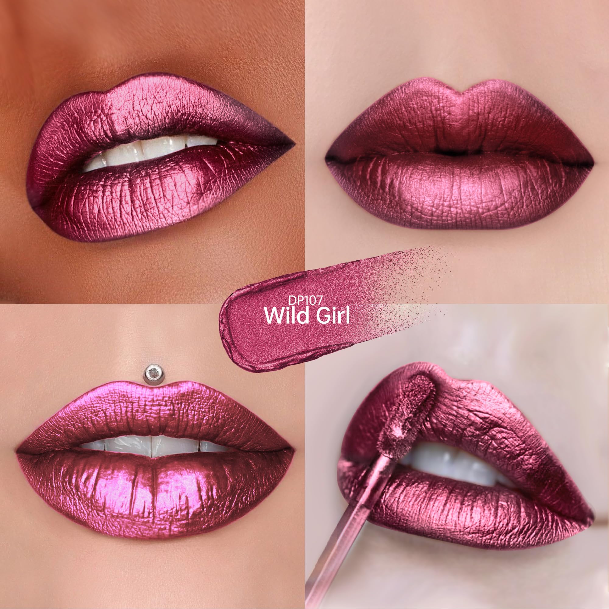 Depuplum 3pc Metallic Lipsticks Set – DP104/107/108 | Long-Lasting Shine & Hydration