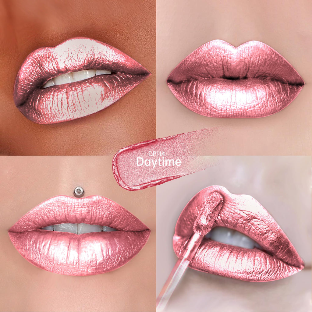 Depuplum 3Pc Metallic Lipstick Set for Women – Waterproof, Long-Lasting Shine DP103/104/114