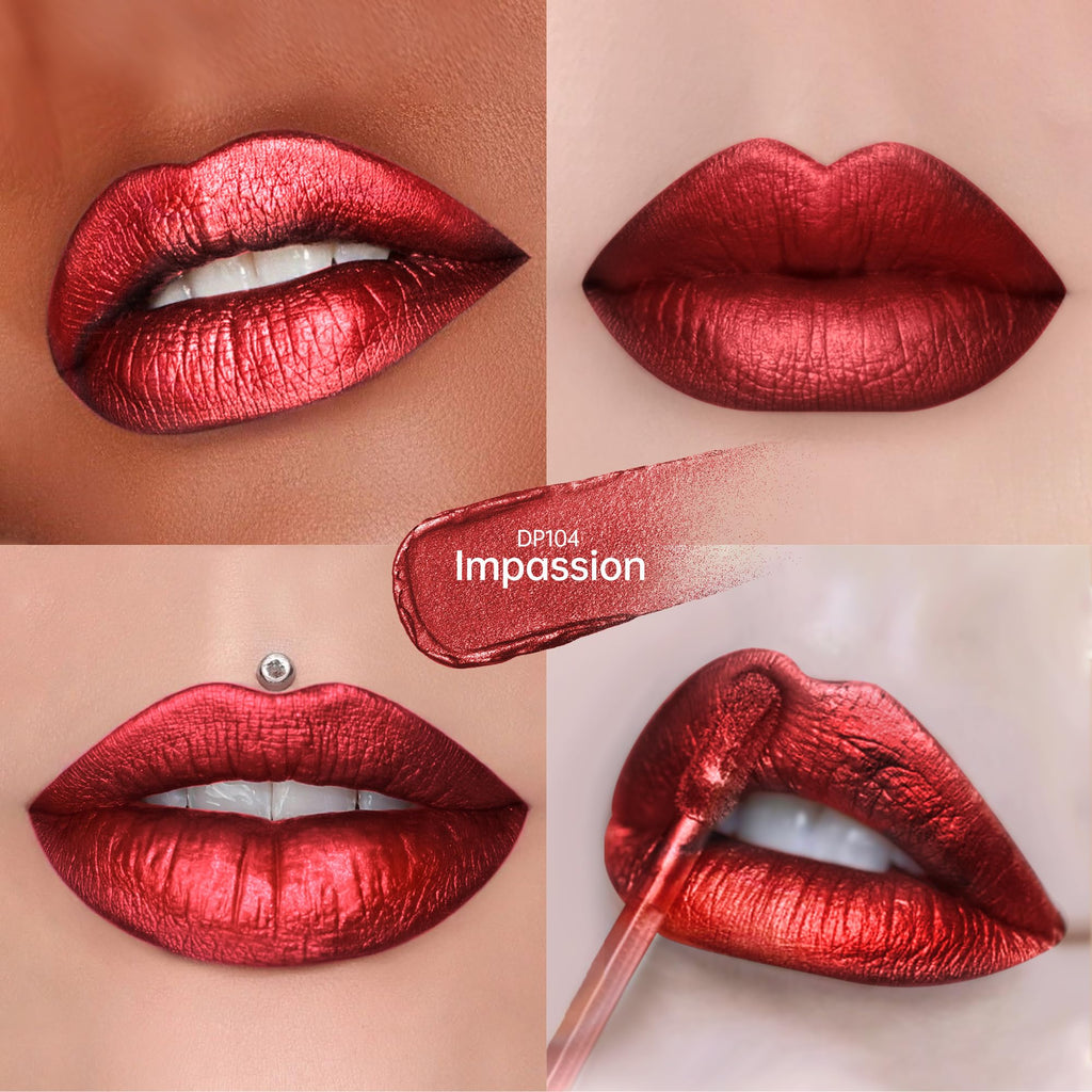 Depuplum 3pc Metallic Lipsticks Set – DP104/107/108 | Long-Lasting Shine & Hydration
