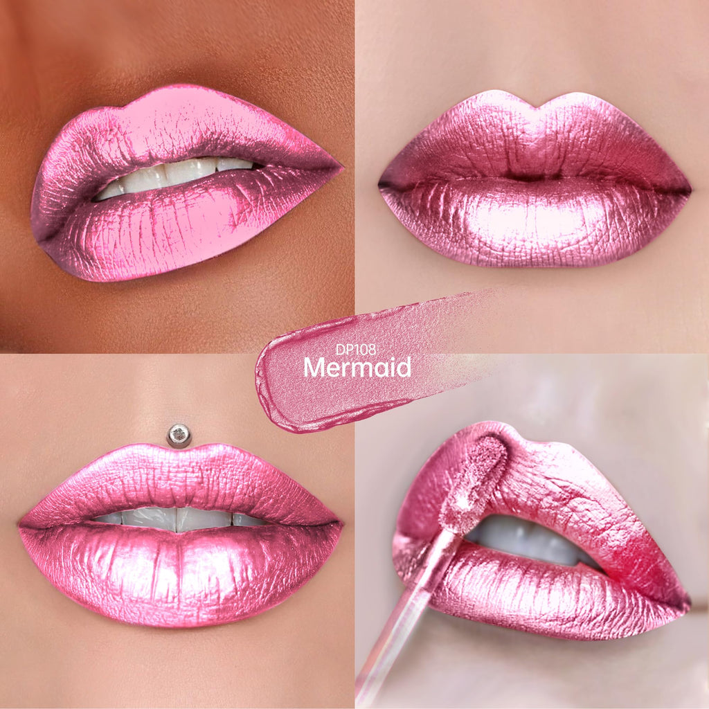 Depuplum 3pc Metallic Lipsticks Set – DP104/107/108 | Long-Lasting Shine & Hydration